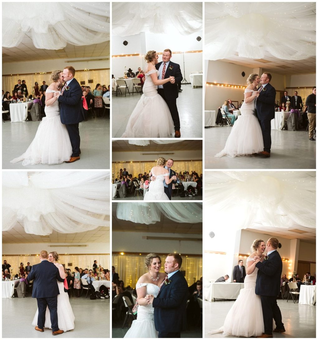 Premier snohomish & seattle wedding photographer | gsquared weddings photography a bride and groom share their first dance at a snohomish wedding reception surrounded by guests in a beautifully decorated hall with white draped ceilings and soft lighting celebrating their seattle engagement | serving snohomish seattle                   & beyond