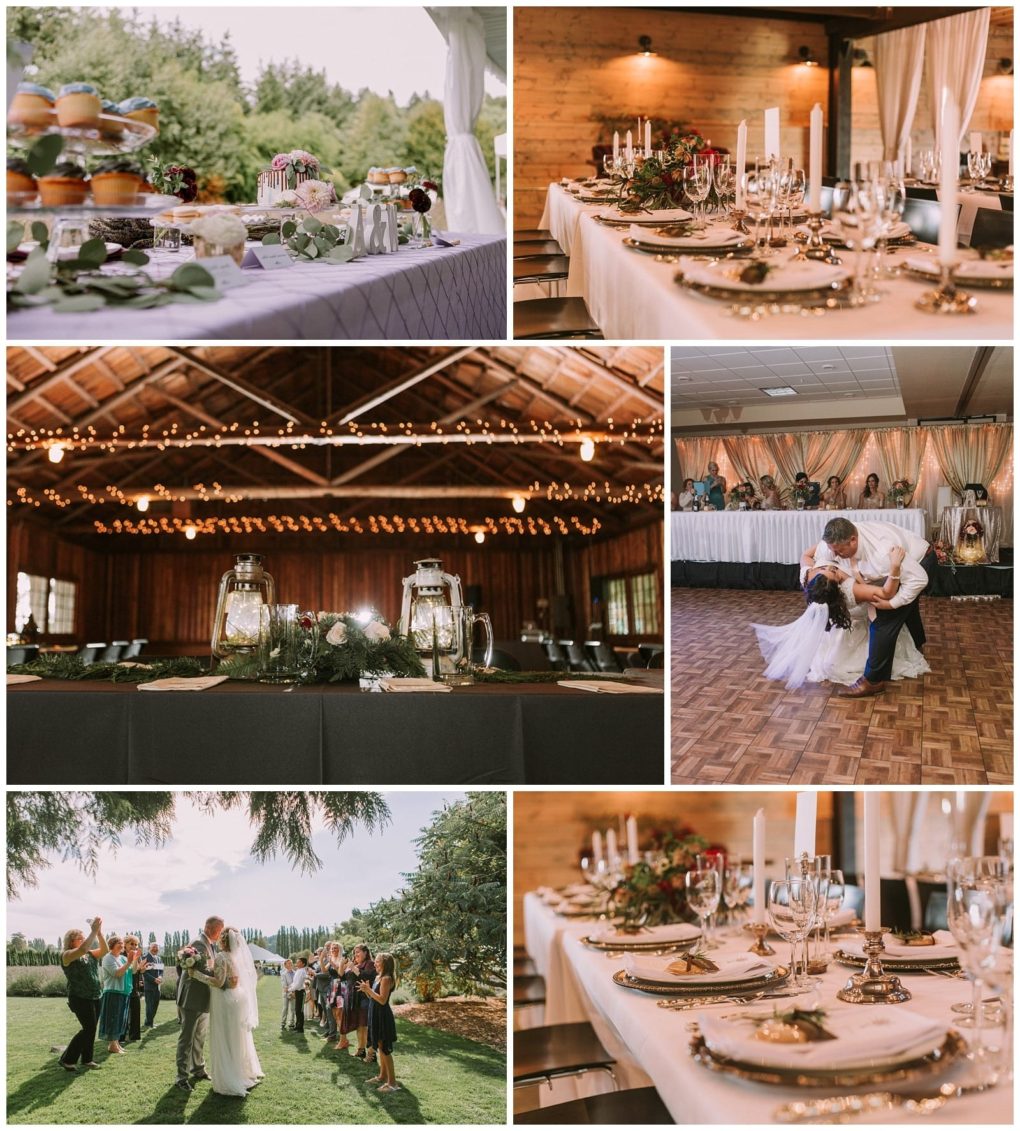 Premier snohomish & seattle wedding photographer | gsquared weddings photography a collage of elegant snohomish and seattle wedding scenes including decorated tables desserts glowing lanterns a couples first dance an outdoor ceremony and close ups of ornate table settings | serving snohomish seattle                   & beyond