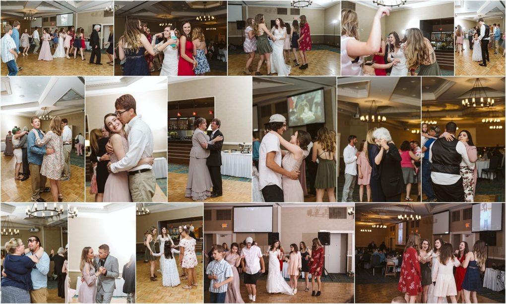 Premier snohomish & seattle wedding photographer | gsquared weddings photography a collage of photos shows people of all ages dancing talking and enjoying themselves at a festive snohomish seattle wedding reception in a beautifully decorated banquet hall Everyone appears happy and full of celebration | serving snohomish seattle                   & beyond