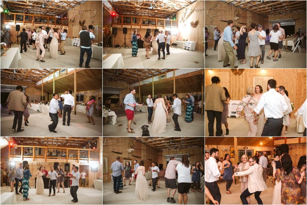 Premier snohomish & seattle wedding photographer | gsquared weddings photography a collage of nine photos shows people dancing and socializing in a large rustic indoor venue near snohomish with exposed beams and festive lighting Guests enjoy a seattle wedding celebration smiling and moving energetically on the dance floor | serving snohomish seattle                   & beyond