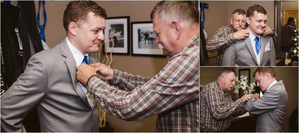Premier snohomish & seattle wedding photographer | gsquared weddings photography a man in a gray suit and blue tie is being helped by an older man who adjusts his tie and jacket In a room with framed photos and a mirror they prepare for a snohomish seattle wedding or engagement event | serving snohomish seattle                   & beyond