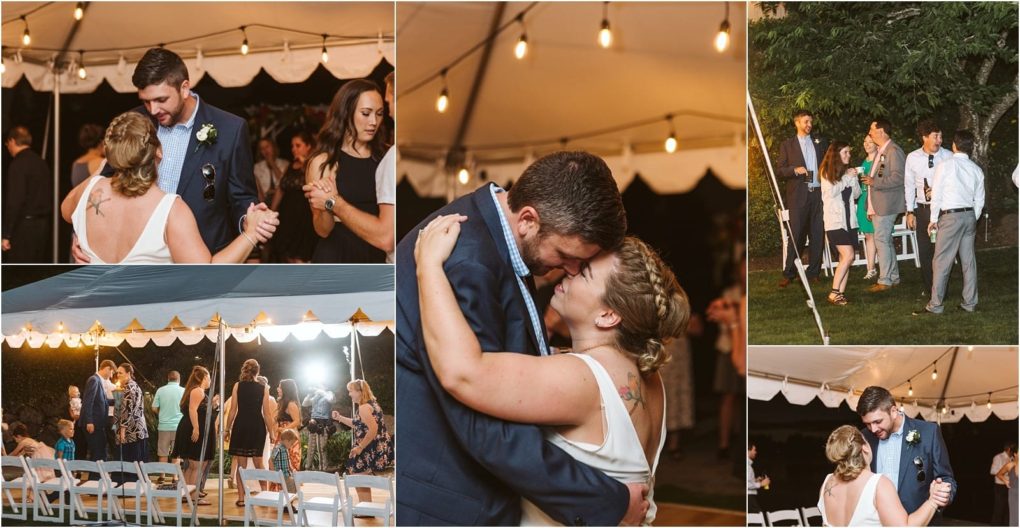 Premier snohomish & seattle wedding photographer | gsquared weddings photography a collage of snohomish wedding moments features a bride and groom dancing closely under a tent with string lights surrounded by guests mingling sitting and celebrating outdoors near seattle | serving snohomish seattle                   & beyond