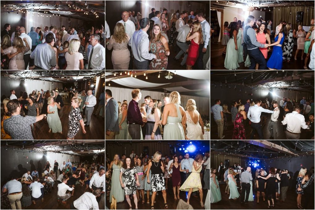Premier snohomish & seattle wedding photographer | gsquared weddings photography a collage of nine photos showing groups of people dancing talking and celebrating at an indoor snohomish wedding reception under string lights in a warmly lit room | serving snohomish seattle                   & beyond