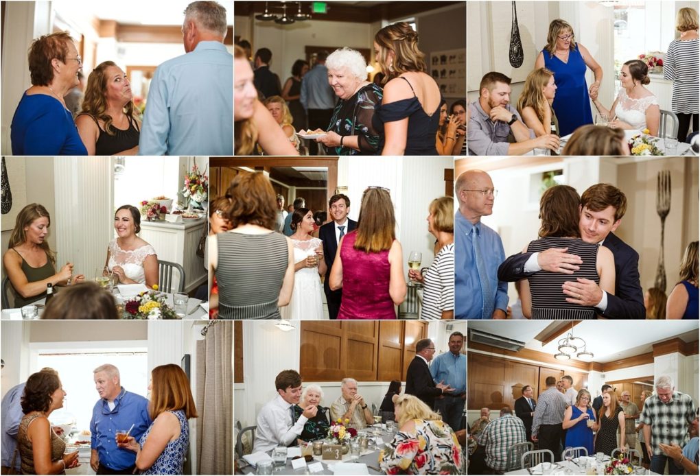 Premier snohomish & seattle wedding photographer | gsquared weddings photography a collage of candid moments at a snohomish celebration showing people of various ages socializing hugging laughing and enjoying food and drinks in a warmly lit indoor setting | serving snohomish seattle                   & beyond