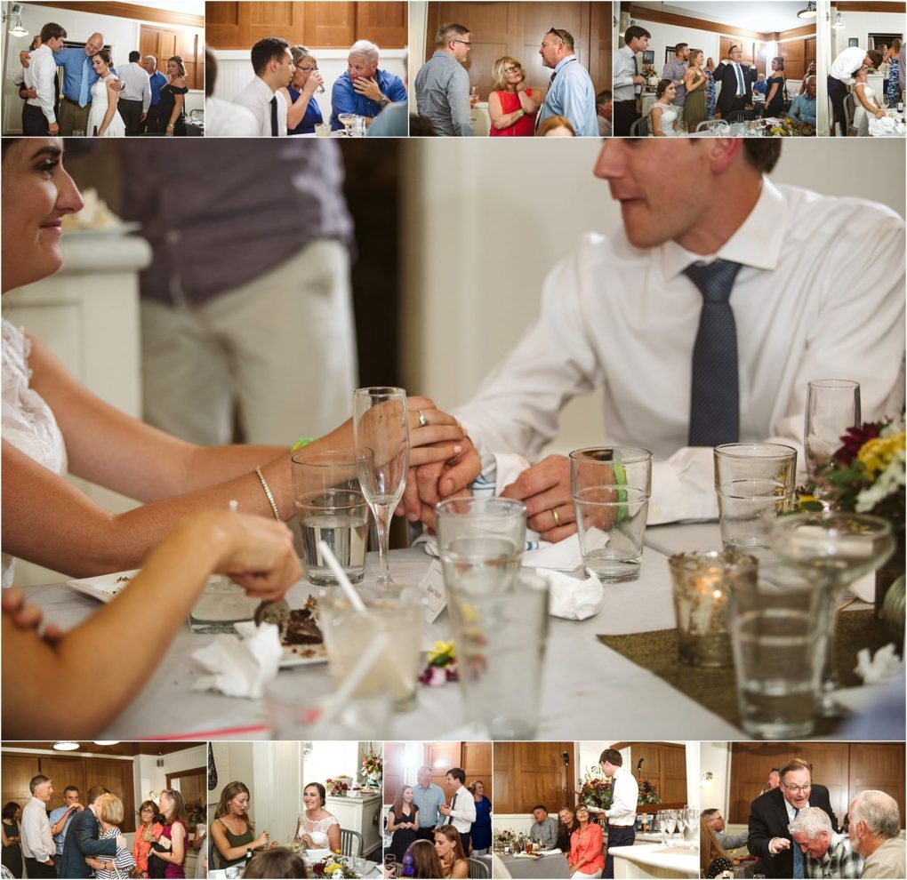 Premier snohomish & seattle wedding photographer | gsquared weddings photography a collage of snohomish seattle wedding reception photos shows guests mingling a couple holding hands at a table with food and drinks and people giving speeches and enjoying the celebration indoors | serving snohomish seattle                   & beyond