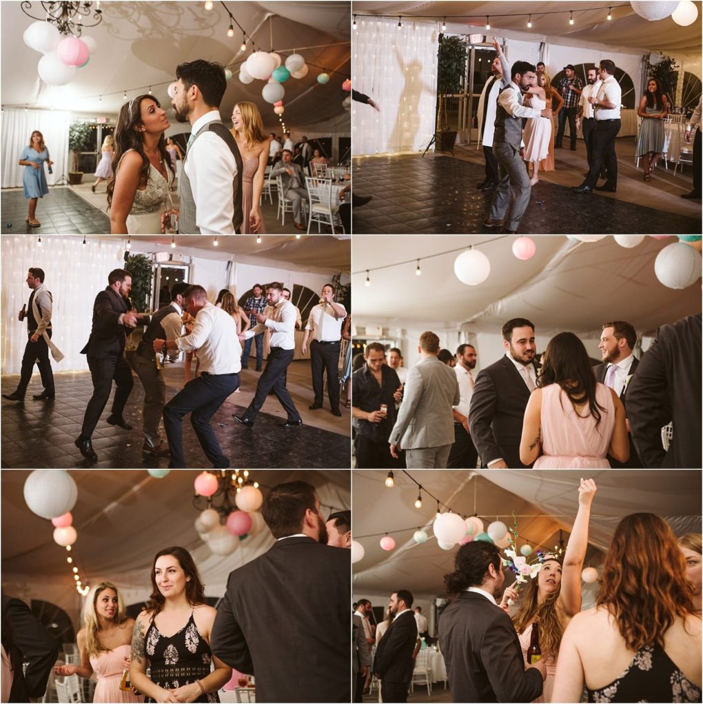 Premier snohomish & seattle wedding photographer | gsquared weddings photography a collage of six photos shows people dancing chatting and celebrating at a festive indoor snohomish engagement party with string lights and hanging pastel balloons Everyone is dressed formally and appears to be enjoying themselves | serving snohomish seattle                   & beyond