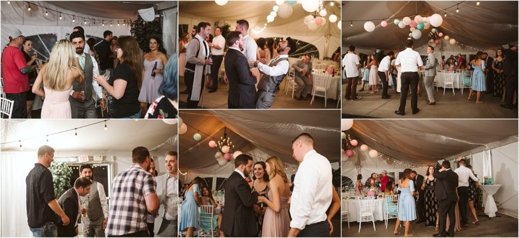 Premier snohomish & seattle wedding photographer | gsquared weddings photography a collage of photos shows people socializing dancing and celebrating at a festive indoor snohomish wedding event decorated with string lights and paper lanterns The lively atmosphere is perfect for an unforgettable engagement party | serving snohomish seattle                   & beyond