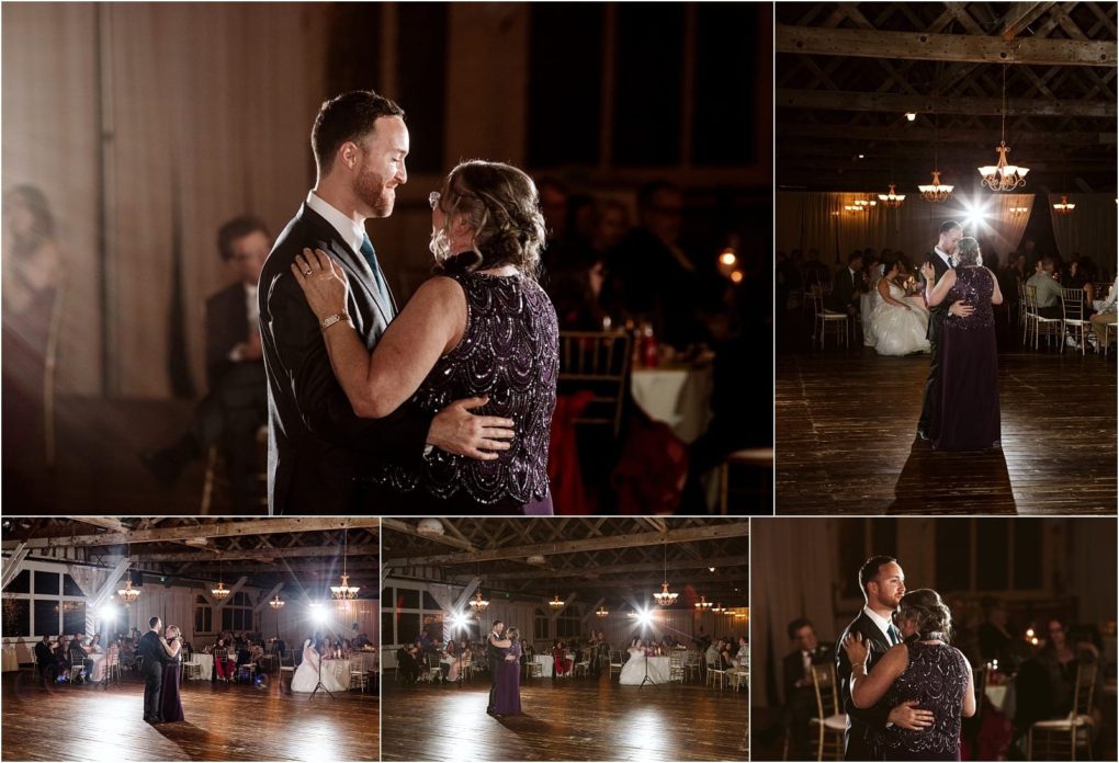 Premier snohomish & seattle wedding photographer | gsquared weddings photography a groom in a suit shares a dance with an older woman in a purple dress at a snohomish wedding reception as guests watch and warm lighting fills the spacious seattle area venue | serving snohomish seattle                   & beyond