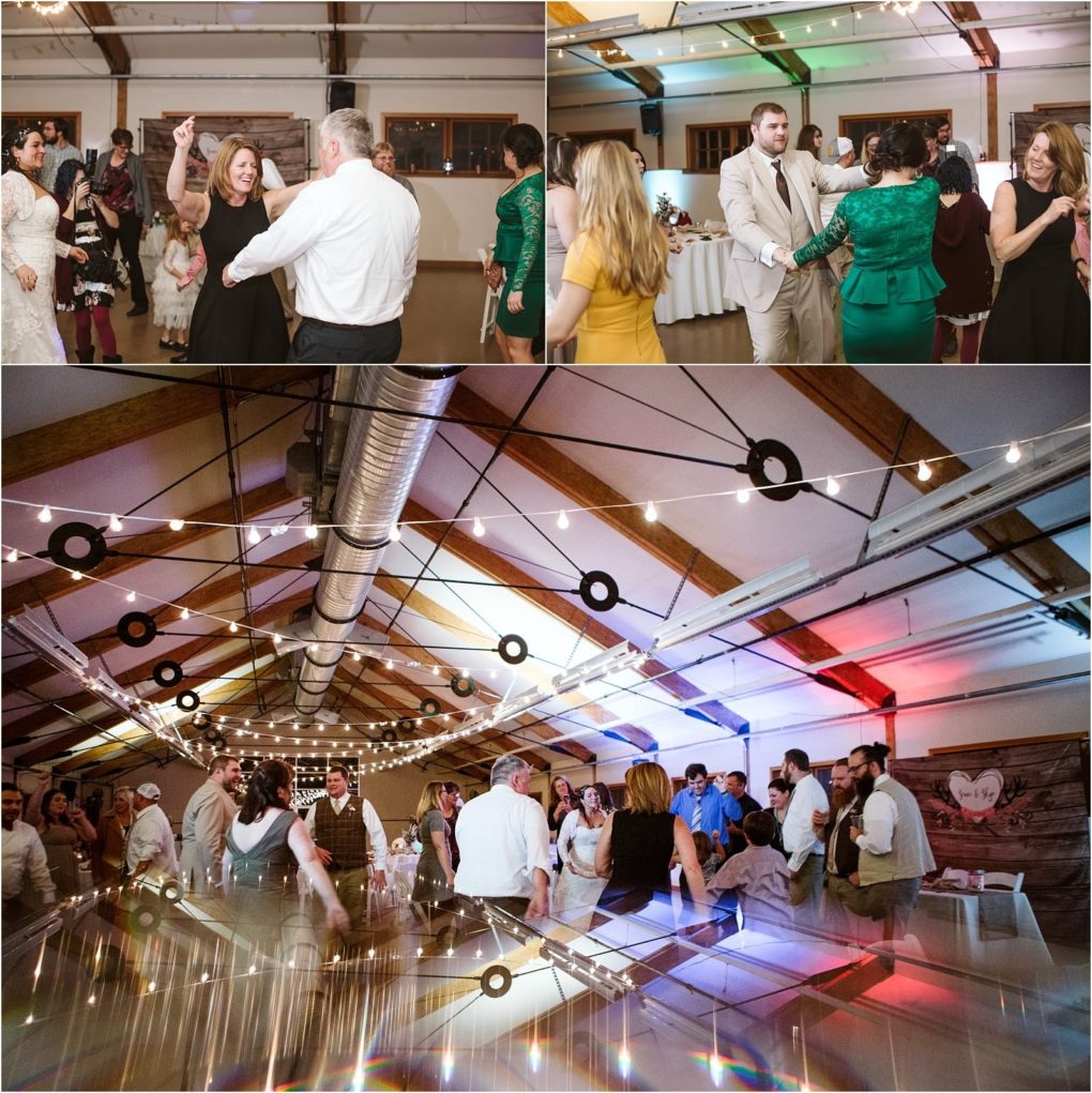 Premier snohomish & seattle wedding photographer | gsquared weddings photography people dressed in semi formal attire dance and socialize at a lively indoor snohomish wedding event featuring string lights wooden beamed high ceilings and colorful lightingthe perfect festive atmosphere for a seattle engagement celebration | serving snohomish seattle                   & beyond