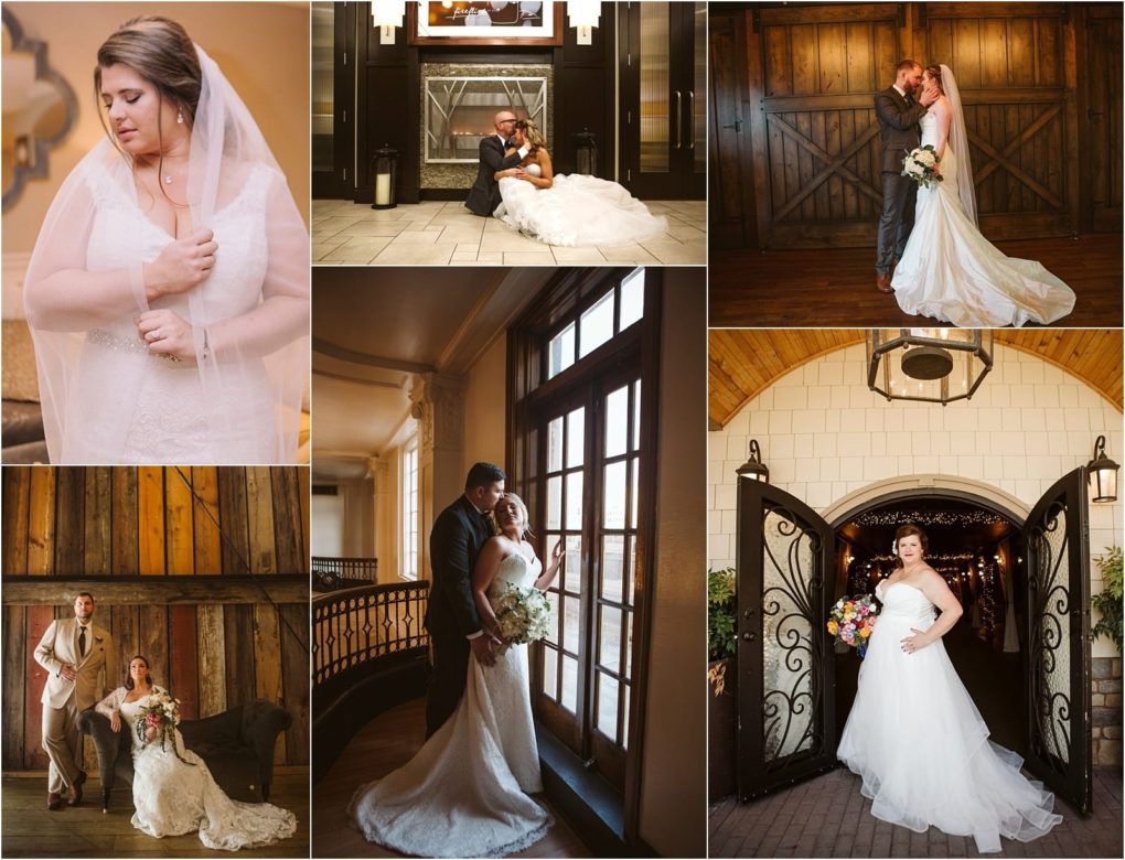 Premier snohomish & seattle wedding photographer | gsquared weddings photography a collage of six wedding photos featuring a bride and groom in various elegant indoor and outdoor settings in snohomish and seattle posing together and separately in wedding attire for their engagement | serving snohomish seattle                   & beyond