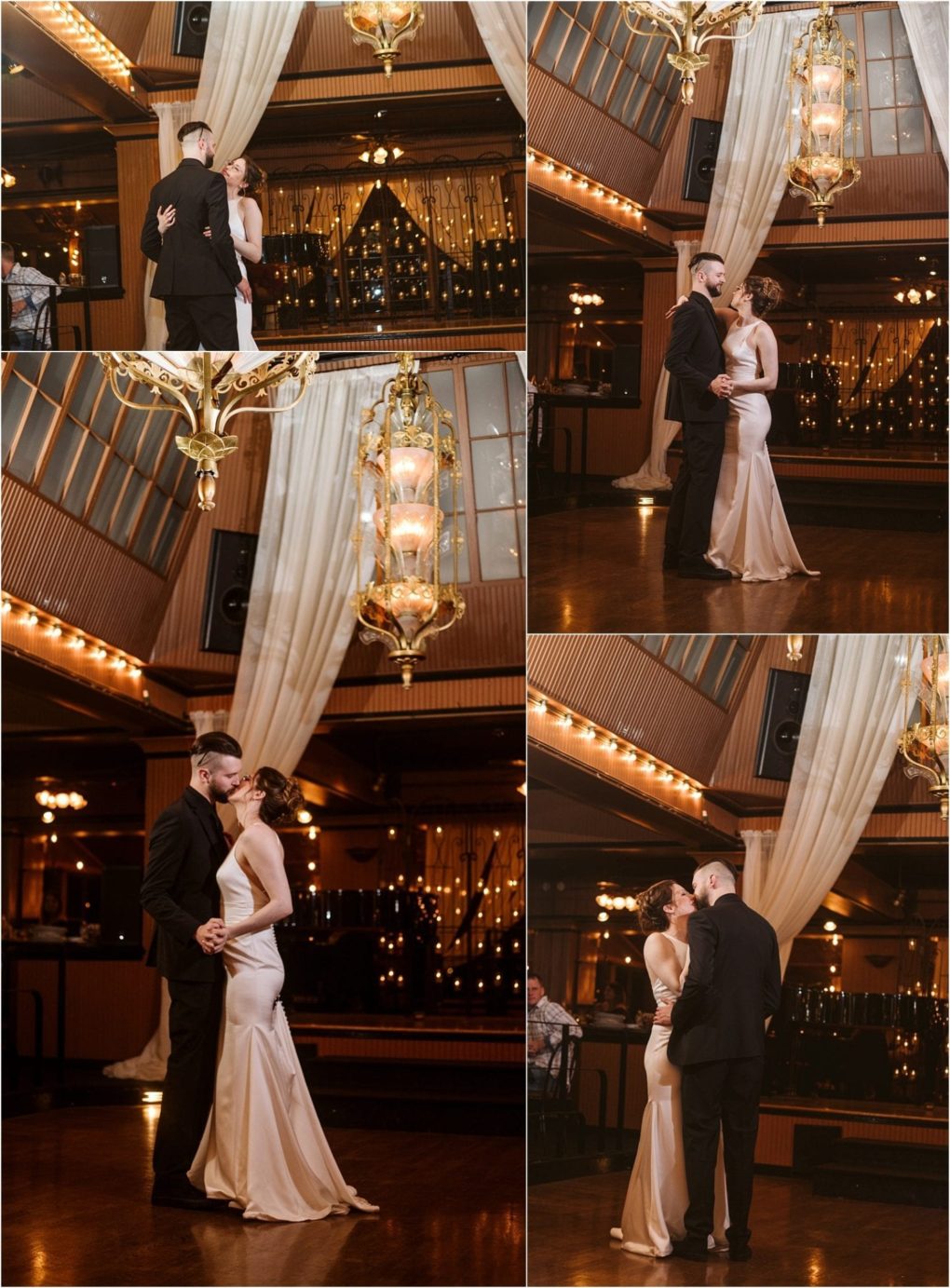 Premier snohomish & seattle wedding photographer | gsquared weddings photography a couple in formal attire dances together in an elegant warmly lit venue near seattle sharing intimate moments on the dance floorperfect for a snohomish wedding or engagement celebration under glowing chandeliers | serving snohomish seattle                   & beyond