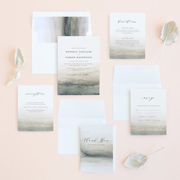 Minted wedding invitation oceans