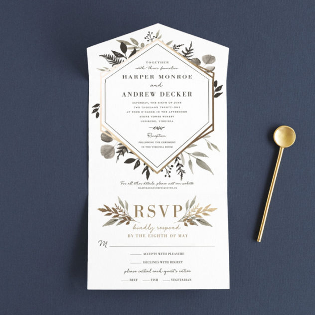 Minted wedding invitation shade garden