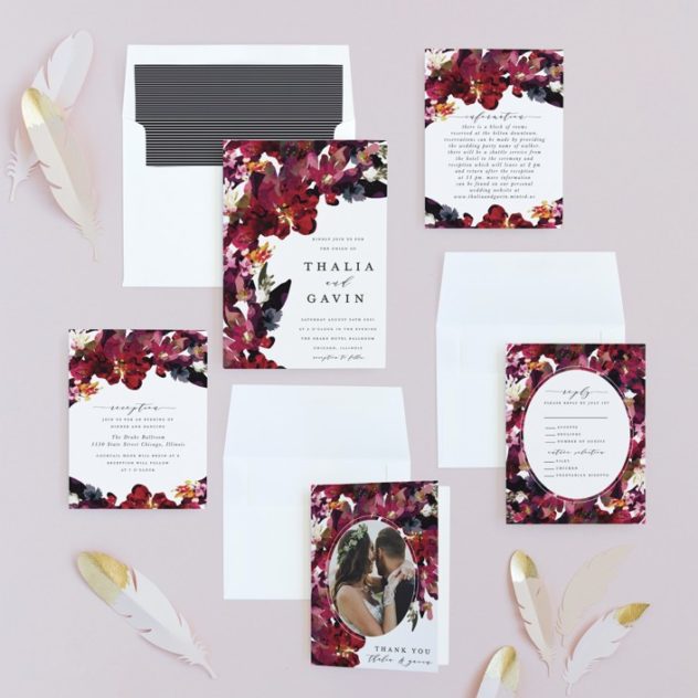Minted wedding invitation tidal blooms