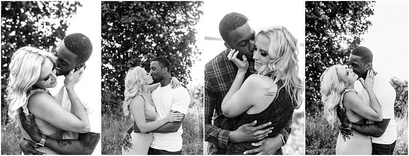 Premier snohomish & seattle wedding photographer | gsquared weddings photography a collage of four black and white photos shows a happy couple embracing and kissing outdoors with trees in the background capturing affectionate moments during their snohomish engagement near seattle | serving snohomish seattle                   & beyond