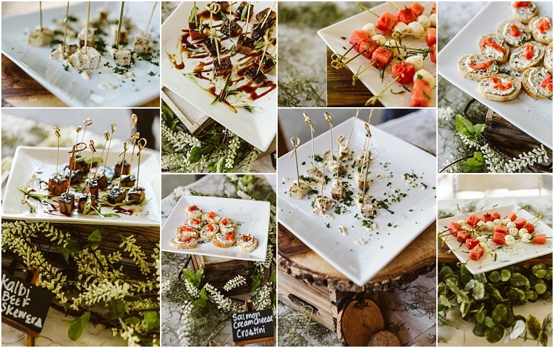 Premier snohomish & seattle wedding photographer | gsquared weddings photography a collage of plates with assorted bite-sized appetizers including sushi skewered meat watermelon cubes and various finger foodsperfect for a snohomish seattle wedding engagementartfully arranged and garnished with herbs on a rustic table | serving snohomish seattle & beyond Premier snohomish & seattle wedding photographer | gsquared weddings photography a collage of plates with assorted bite sized appetizers including sushi skewered meat watermelon cubes and various finger foodsperfect for a snohomish seattle wedding engagementartfully arranged and garnished with herbs on a rustic table | serving snohomish seattle & beyond