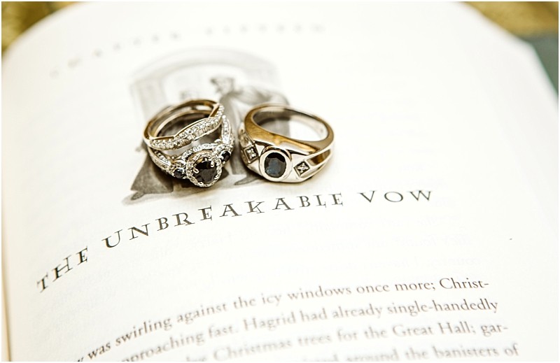 Premier snohomish & seattle wedding photographer | gsquared weddings photography two ornate rings rest on an open book positioned above the words the unbreakable vow in bold text Perfect for a snohomish seattle wedding engagement the softly blurred background draws focus to this timeless moment | serving snohomish seattle                   & beyond