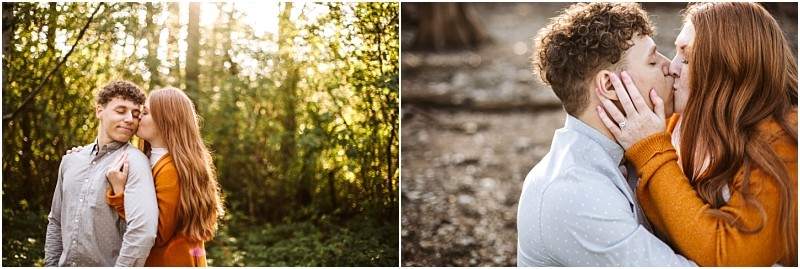 Premier snohomish & seattle wedding photographer | gsquared weddings photography a couple embraces outdoors in the woods In the first image the woman hugs and kisses the mans cheek from behind In the second they share a tender kisscapturing a romantic snohomish seattle engagement moment among nature | serving snohomish seattle & beyond Premier snohomish & seattle wedding photographer | gsquared weddings photography a couple embraces outdoors in the woods In the first image the woman hugs and kisses the mans cheek from behind In the second they share a tender kisscapturing a romantic snohomish seattle engagement moment among nature | serving snohomish seattle & beyond