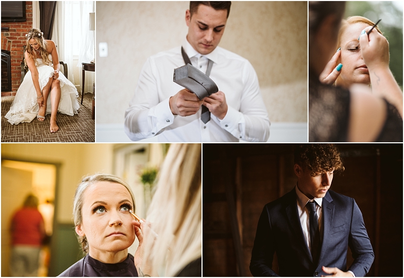 A collage of five snohomish wedding prep photos a bride puts on her shoes a groom adjusts his tie a woman gets her makeup done twice and a man in a suit stands in a dimly lit room Snohomish wedding photography A collage of five snohomish wedding prep photos a bride puts on her shoes a groom adjusts his tie a woman gets her makeup done twice and a man in a suit stands in a dimly lit room Snohomish wedding photography