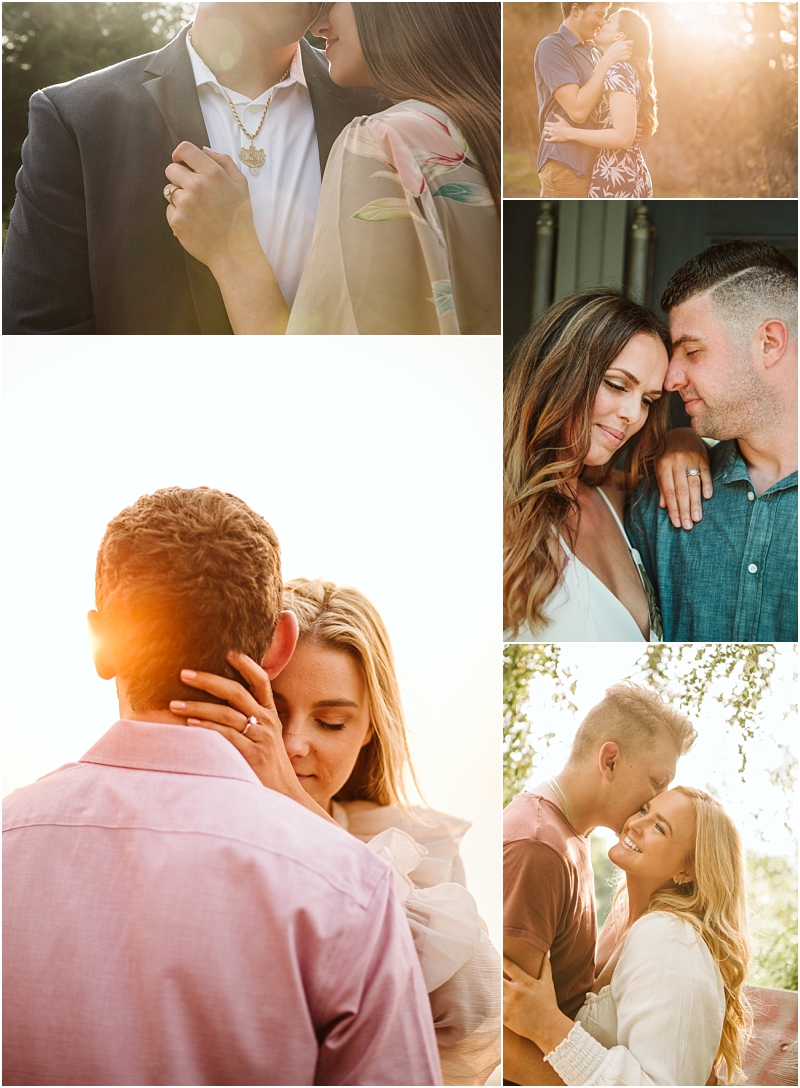 A collage of five photos of couples embracing outdoors in snohomish with soft sunlight creating a warm romantic atmosphere The couples share affectionate moments smiling and holding each other closely Snohomish wedding photography A collage of five photos of couples embracing outdoors in snohomish with soft sunlight creating a warm romantic atmosphere The couples share affectionate moments smiling and holding each other closely Snohomish wedding photography