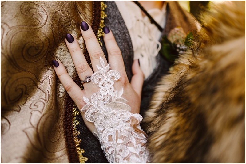 Medieval wedding in sedro wooley at sunray shire with celtic fusion vest and cape and cocomelody dress