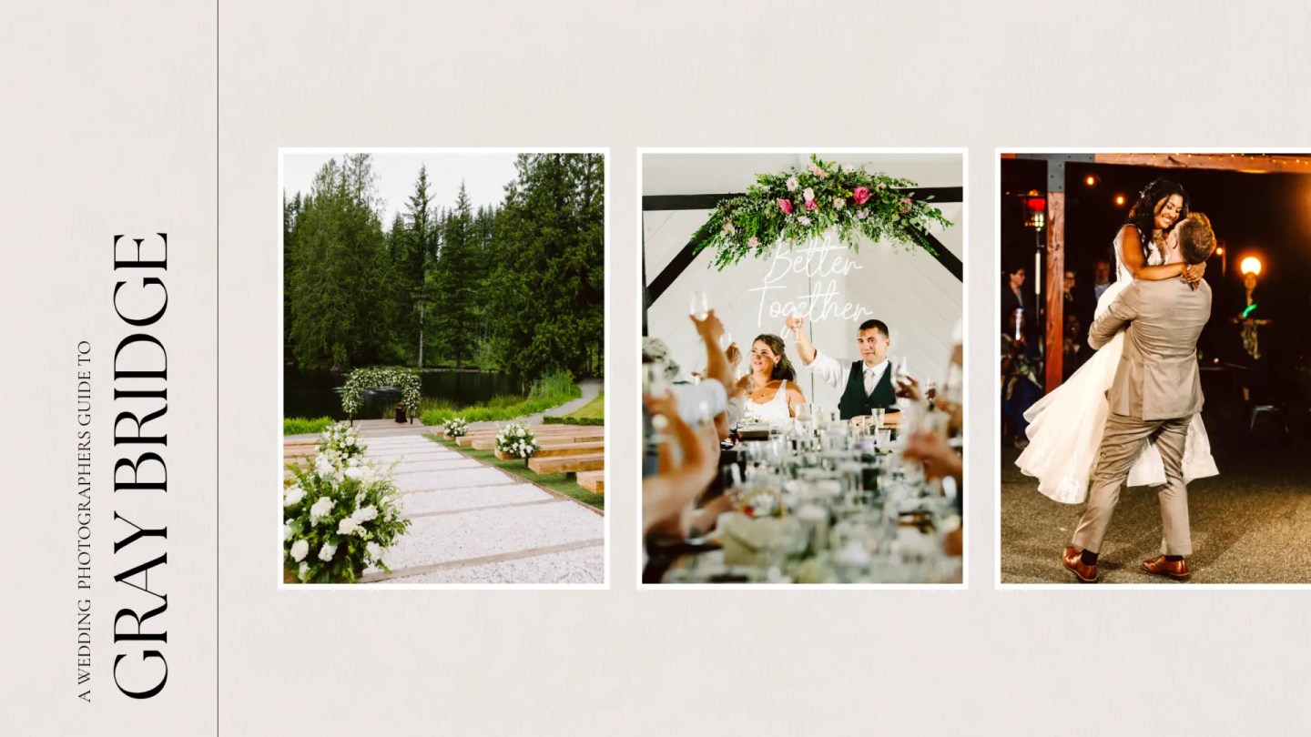 Gray Bridge: A Wedding Guide for Couples

Gray Bridge is a 16-acre outdoor garden, forest, and waterfront wedding venue in Sultan, Washington — about an hour east of Seattle in Snohomish County. It is not a barn venue. It’s an intentionally designed outdoor estate with a waterfront ceremony amphitheater, a 2,700 sq ft white reception tent, spring-fed ponds, a namesake footbridge, evergreen forest, fountains, open meadows and Cascade Mountain views....

https://gsquaredweddings.com/gray-bridge-wedding-guide/?utm_source=instagram-business&utm_medium=jetpack_social