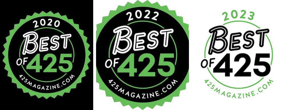 bestof4253years Best of 425 Award Winner GSquared Weddings Photography Seattle and Snohomish in 2020, 2022 and 2023