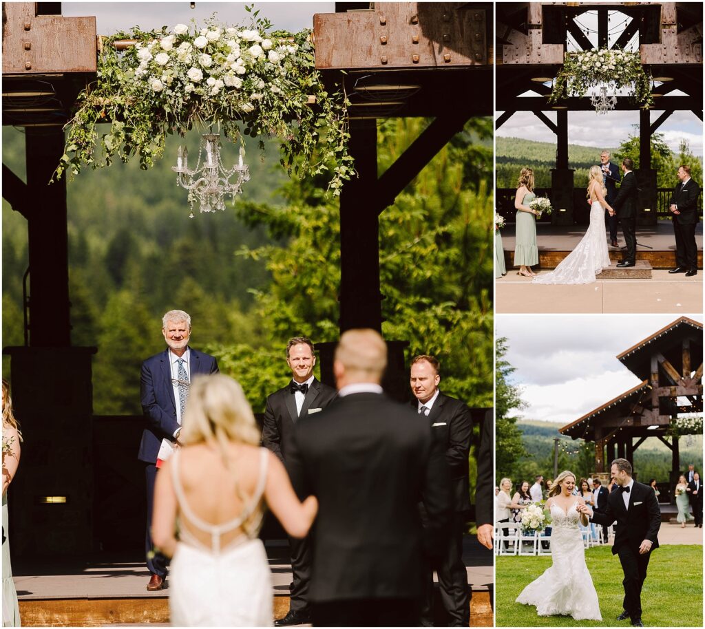 Snohomish Wedding Photographer GSquared Weddings A wedding collage shows a couple at an outdoor ceremony under a chandelier and floral arrangement The bride in a white gown walks with the groom Guests are seated outdoors with a backdrop of lush greenery and wooden architecture Serving Seattle Snohomish and Washington State Snohomish Wedding Photographer GSquared Weddings A wedding collage shows a couple at an outdoor ceremony under a chandelier and floral arrangement. The bride in a white gown walks with the groom. Guests are seated outdoors with a backdrop of lush greenery and wooden architecture. Serving Seattle, Snohomish and Washington State