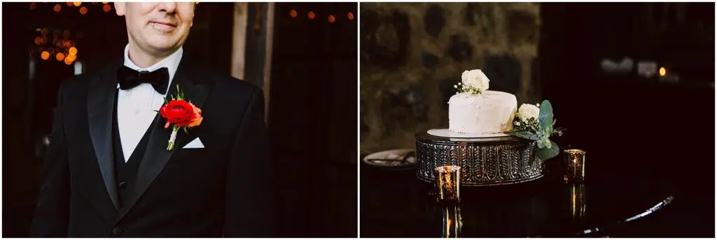Snohomish Wedding Photographer GSquared Weddings A man in a tuxedo with a red rose boutonniere stands on the left On the right a small white cake with flowers on top is placed on a decorative stand surrounded by candles The setting is dimly lit and elegant Serving Seattle Snohomish and Washington State Snohomish Wedding Photographer GSquared Weddings A man in a tuxedo with a red rose boutonniere stands on the left. On the right, a small white cake with flowers on top is placed on a decorative stand surrounded by candles. The setting is dimly lit and elegant. Serving Seattle, Snohomish and Washington State