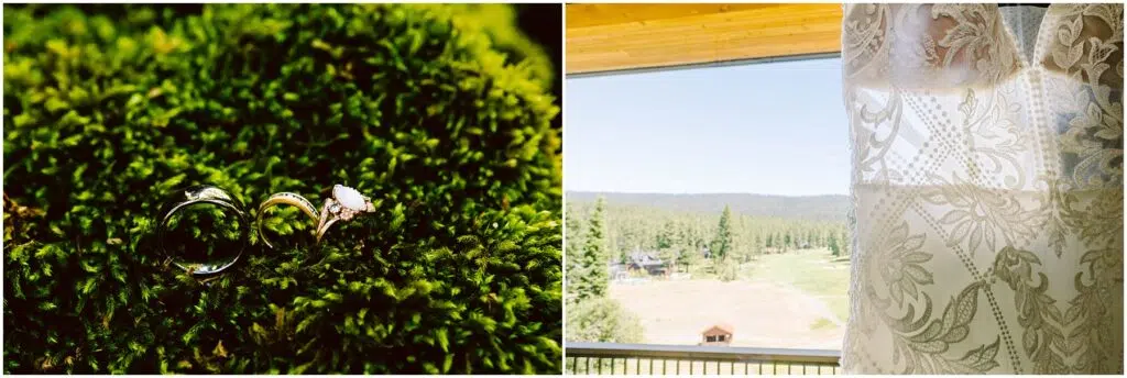 Snohomish Wedding Photographer GSquared Weddings Closeup of wedding rings on moss left and a view through lace curtains showing a green landscape with trees and hills in the background right Serving Seattle Snohomish and Washington State Snohomish Wedding Photographer GSquared Weddings Close-up of wedding rings on moss (left) and a view through lace curtains showing a green landscape with trees and hills in the background (right). Serving Seattle, Snohomish and Washington State