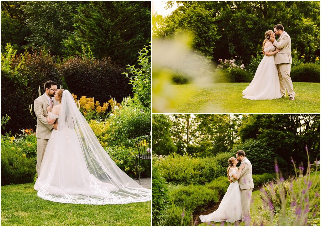Snohomish wedding photographer gsquared weddings a bride and groom embrace in a lush garden under sunlight The bride wears a white gown with a long veil and the groom wears a light suit They share intimate moments surrounded by greenery and colorful flowers Serving seattle snohomish and washington state Snohomish wedding photographer gsquared weddings a bride and groom embrace in a lush garden under sunlight The bride wears a white gown with a long veil and the groom wears a light suit They share intimate moments surrounded by greenery and colorful flowers Serving seattle snohomish and washington state