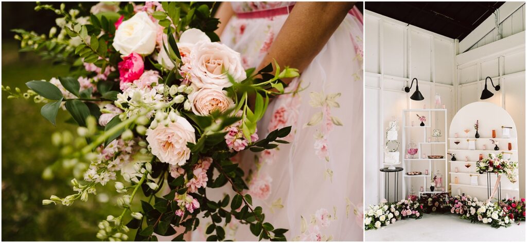 Snohomish Wedding Photographer GSquared Weddings On the left a person holds a bouquet of pink and white flowers On the right a white room is decorated with floral arrangements and shelves displaying small items and vases of pink and white flowers Serving Seattle Snohomish and Washington State Snohomish Wedding Photographer GSquared Weddings On the left, a person holds a bouquet of pink and white flowers. On the right, a white room is decorated with floral arrangements and shelves displaying small items and vases of pink and white flowers. Serving Seattle, Snohomish and Washington State