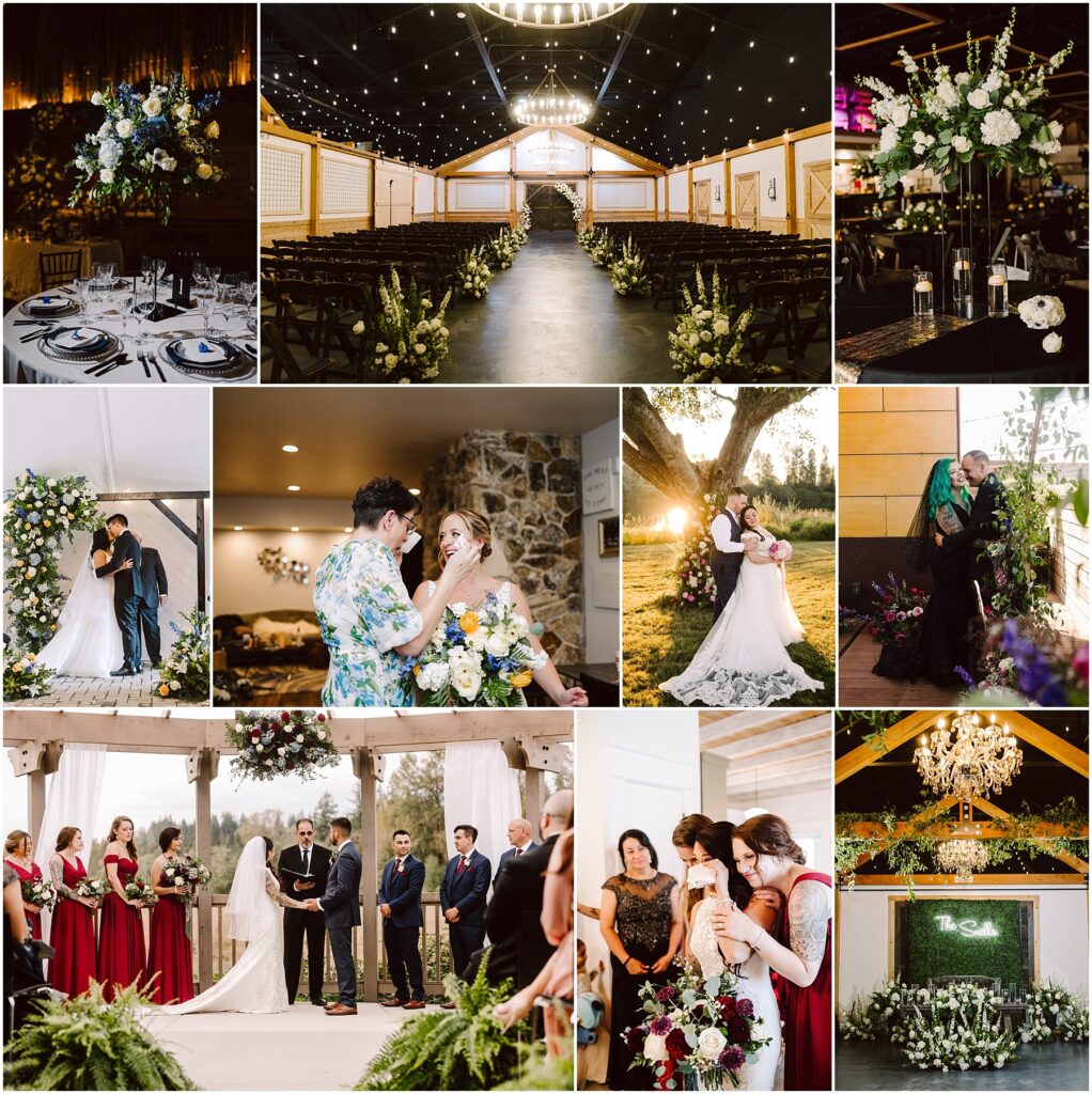 Snohomish Wedding Photographer GSquared Weddings A collage of wedding scenes elegant table settings indoor and outdoor ceremonies couples exchanging vows and bridal parties Features floral arrangements a decorated venue and a joyful couple kissing Serving Seattle Snohomish and Washington State Snohomish Wedding Photographer GSquared Weddings A collage of wedding scenes: elegant table settings, indoor and outdoor ceremonies, couples exchanging vows, and bridal parties. Features floral arrangements, a decorated venue, and a joyful couple kissing. Serving Seattle, Snohomish and Washington State