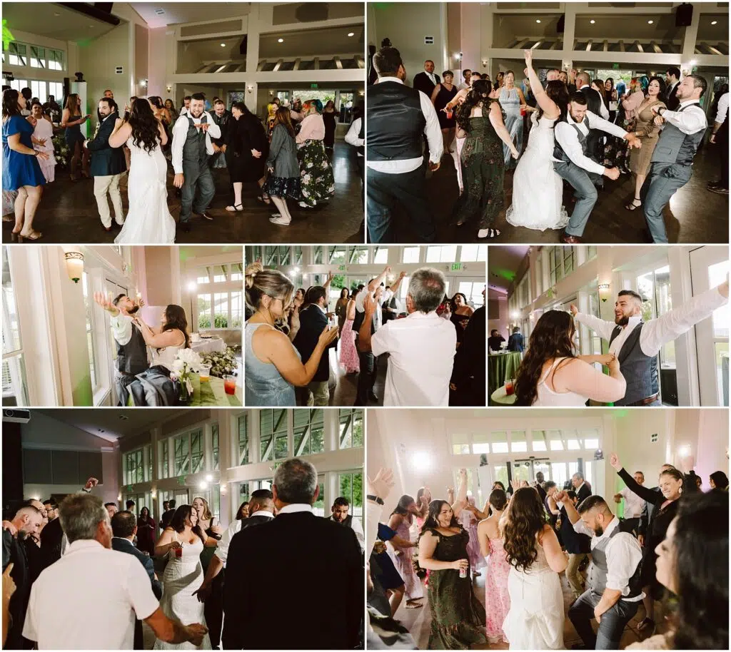 Snohomish Wedding Photographer GSquared Weddings A lively summer wedding reception in Port Gamble sees guests dancing energetically The bride and groom are on the dance floor surrounded by friends and family The venues large windows create a bright open atmosphere and everyone is relishing the celebration Serving Seattle Snohomish and Washington State Snohomish Wedding Photographer GSquared Weddings A lively summer wedding reception in Port Gamble sees guests dancing energetically. The bride and groom are on the dance floor, surrounded by friends and family. The venues large windows create a bright, open atmosphere, and everyone is relishing the celebration. Serving Seattle, Snohomish and Washington State