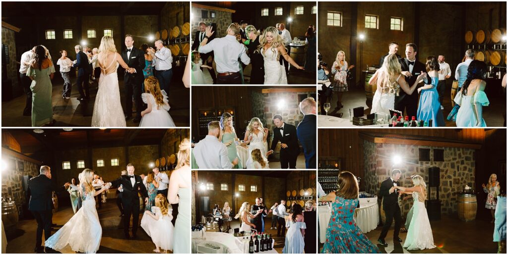 Snohomish wedding photographer gsquared weddings collage of people dancing and celebrating at a rustic winery venue with wooden barrels and stone walls Guests are dressed in formal attire Its a lively party atmosphere blending the elegance of a vineyard celebration with a mix of dancing pairs and groups Serving seattle snohomish and washington state Snohomish wedding photographer gsquared weddings collage of people dancing and celebrating at a rustic winery venue with wooden barrels and stone walls Guests are dressed in formal attire Its a lively party atmosphere blending the elegance of a vineyard celebration with a mix of dancing pairs and groups Serving seattle snohomish and washington state