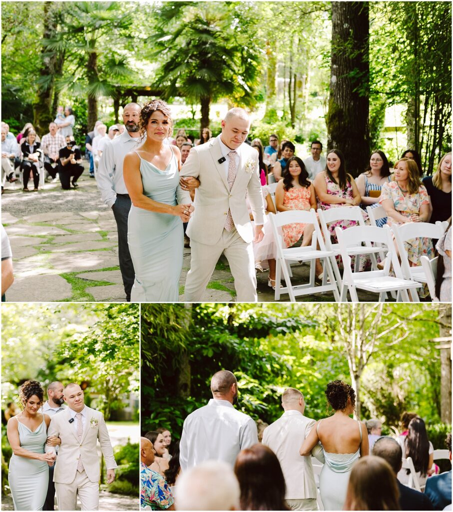 Snohomish Wedding Photographer GSquared Weddings In the lush greenery of Snohomish a couple walks down the aisle with smiles and clasped hands Guests sit captivated by the outdoor ceremony Both are dressed in lightcolored outfits perfectly complementing the serene setting Serving Seattle Snohomish and Washington State Snohomish Wedding Photographer GSquared Weddings In the lush greenery of Snohomish, a couple walks down the aisle with smiles and clasped hands. Guests sit, captivated by the outdoor ceremony. Both are dressed in light-colored outfits, perfectly complementing the serene setting. Serving Seattle, Snohomish and Washington State